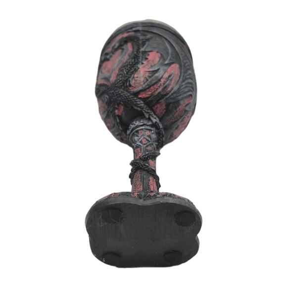 Pacific Giftware Medieval Goblet Double Dragon Heart Black Red 6.5" Tall 7oz - Picture 5 of 6